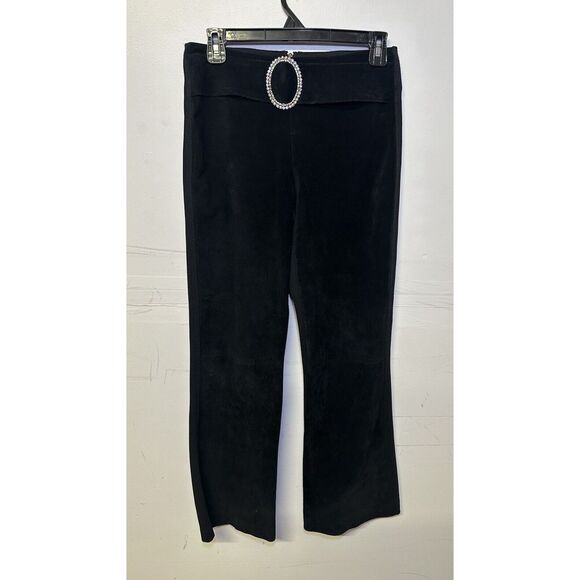 Cache Pants - CACHE 100% Suede Gray Flare Pants Size 2 Vintage